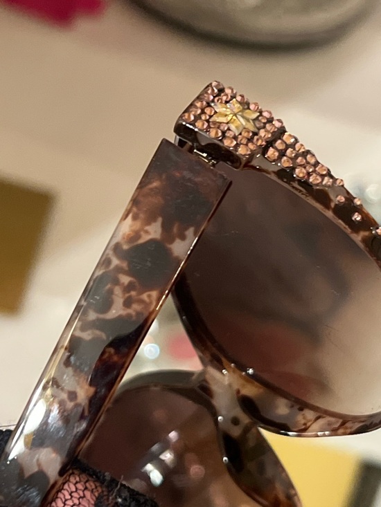 Jimmy Crystal Brown Cat-Eye Sunglasses with Rhinestone Accents